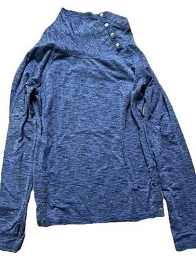 Women’s 90 Degrees Blue Fleece Mock Neck Sweater Size XL